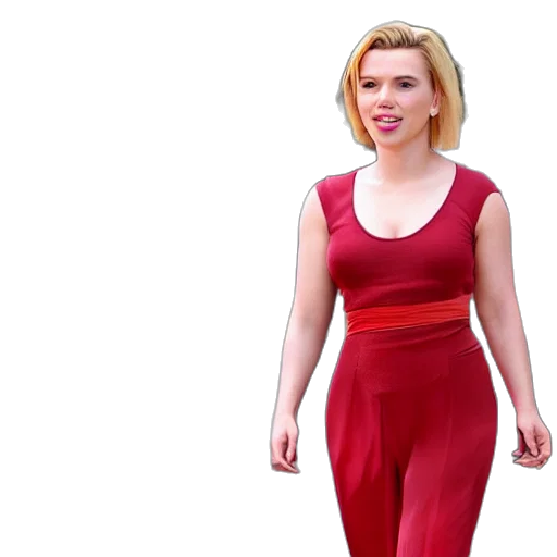 dress, 3d render, concept art, photorealistic, cartoon, red, scarlett, johansson transparent PNG cut-out