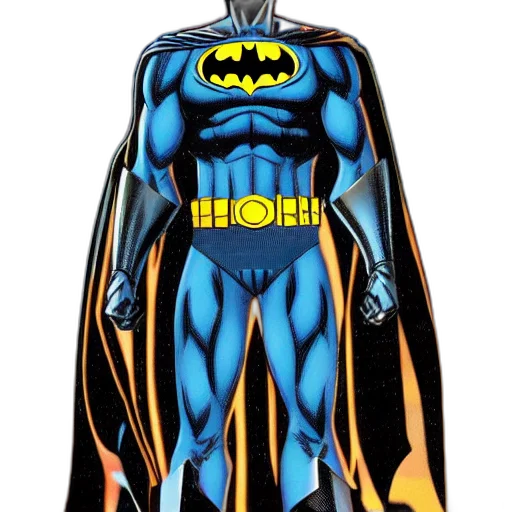 comic book art, concept art, blue, super, batman, hiroaki, tsutsumi, style transparent PNG cut-out