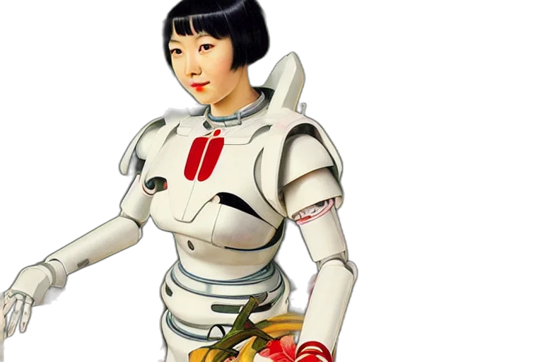 robot, concept art, 3d render, outer space transparent PNG cut-out