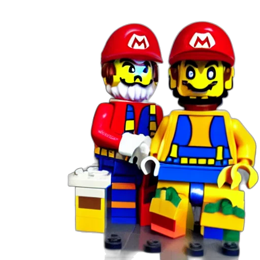 3d render, pixel art, concept art, lego, mario, peach, castle, set transparent PNG cut-out