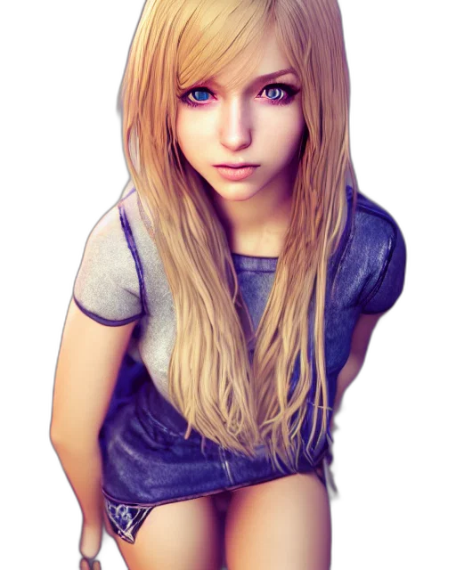face, hair, dress, photorealistic transparent PNG cut-out