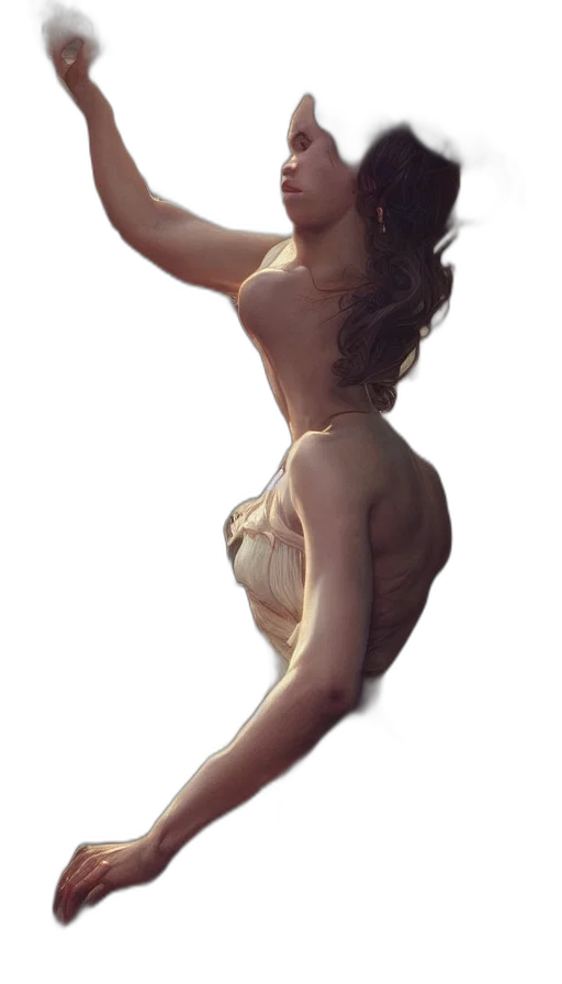 dress, staff, hair, jewelry transparent PNG cut-out