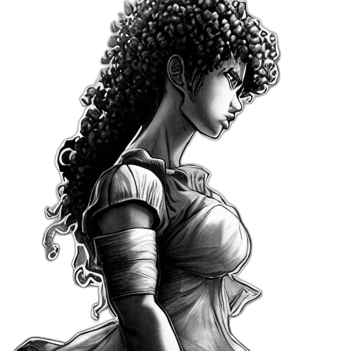 dress, crown, fantasy art, comic book art, concept art, cartoon, monochrome, dark transparent PNG cut-out