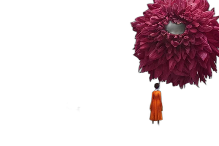 umbrella, flower, dress, jacket, concept art, 3d render, photorealistic, pixel art transparent PNG cut-out