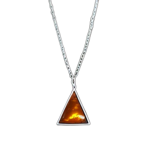 jewelry, 3d render, triangular, amber transparent PNG cut-out