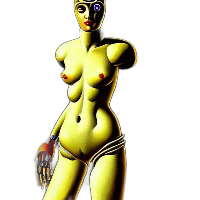 robot, jewelry, mask, dress, concept art, comic book art, 3d render, fantasy art transparent PNG cut-out