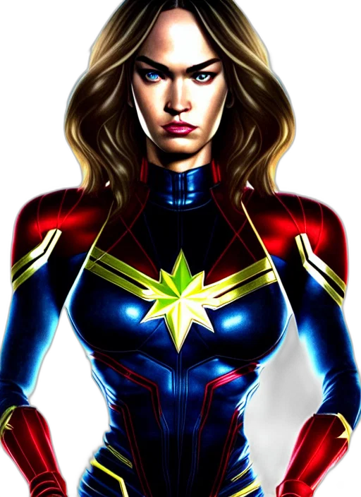 comic book art, concept art, cartoon, photorealistic, symmetry, gantz, portrait, megan transparent PNG cut-out