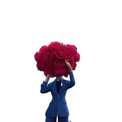 flower, crown, dress, staff, 3d render, concept art, cartoon, portrait transparent PNG cut-out