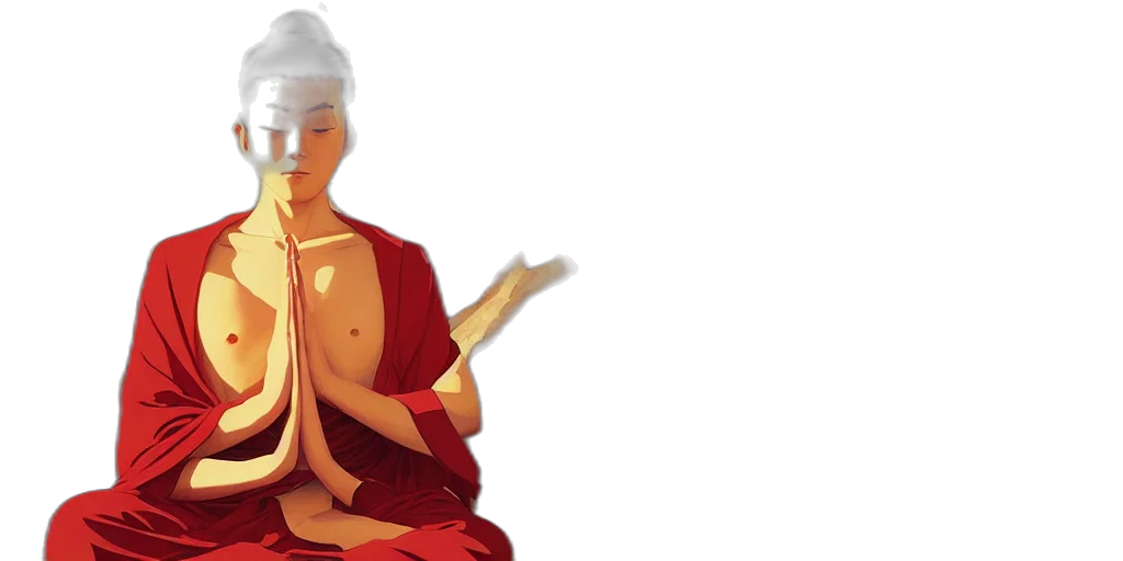 3d render, concept art, buddhism, style, studio, ghibli, leyendecker, greg transparent PNG cut-out