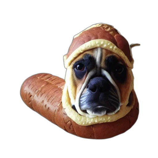 food, animal, hat, creature, photorealistic, 3d render, bread, dog transparent PNG cut-out