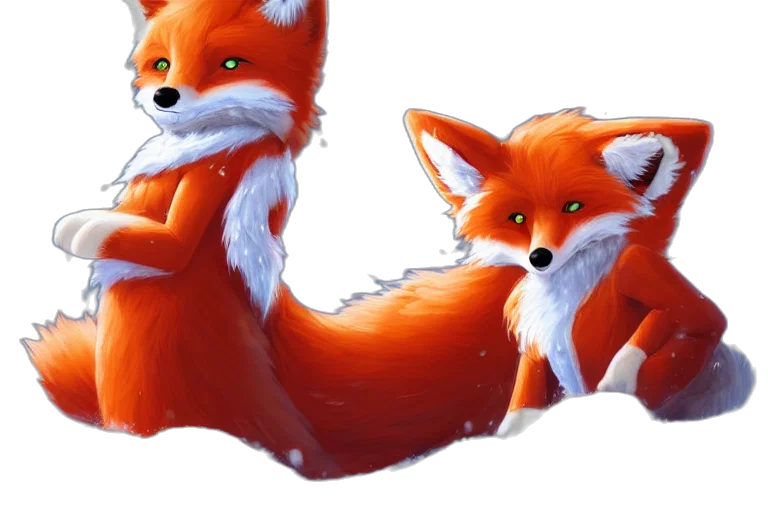 animal, concept art, 3d render, fantasy art, photorealistic, red, anthropomorphic, fox transparent PNG cut-out
