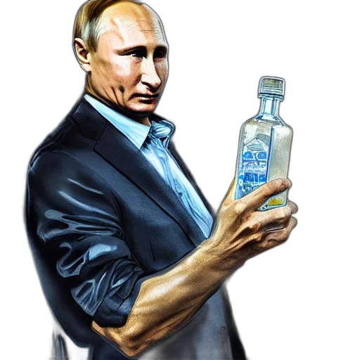 bottle, jacket, weapon, robot transparent PNG cut-out