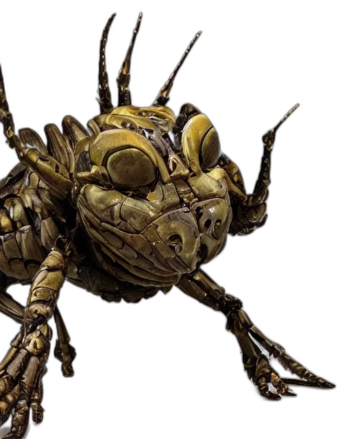 creature, animal, robot, mask, concept art, 3d render, photorealistic, highly transparent PNG cut-out