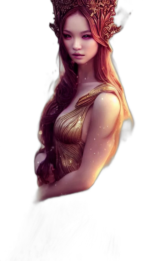 dress, crown, face, jewelry transparent PNG cut-out