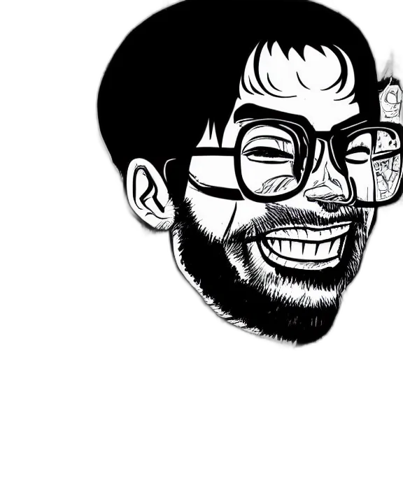 face, staff, cartoon, comic book art, pencil sketch, photorealistic, highly, detailed transparent PNG cut-out