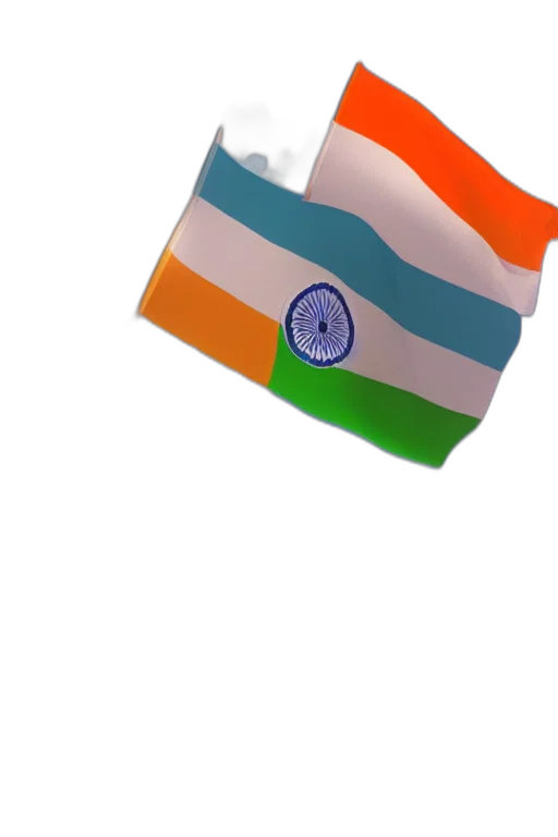 hat, 3d render, vaporwave, pastel, blue, indian, flag, volumetric transparent PNG cut-out