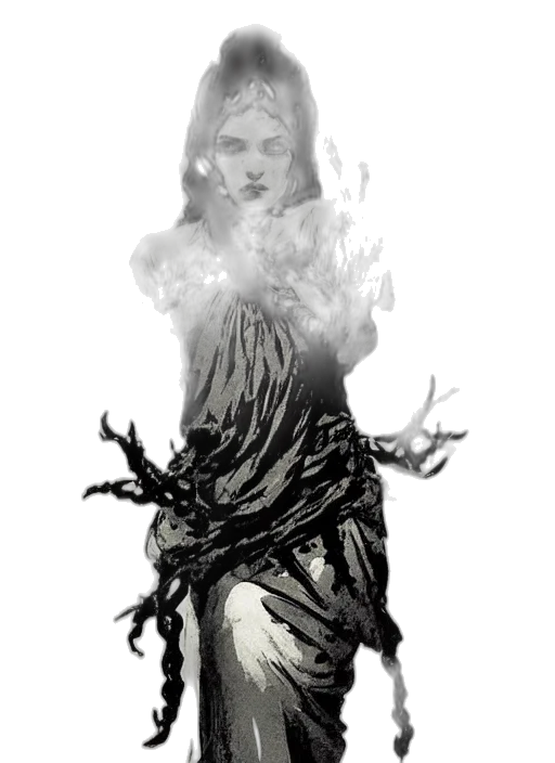 dress, creature, concept art, fantasy art, comic book art, photorealistic, fire, forest transparent PNG cut-out