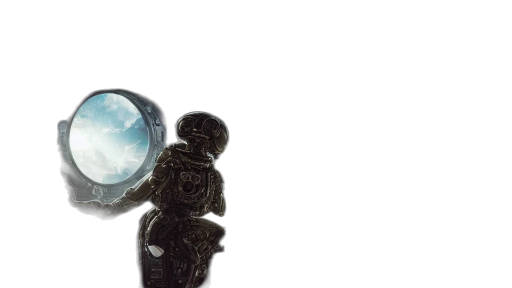 robot, concept art, 3d render, fantasy art transparent PNG cut-out