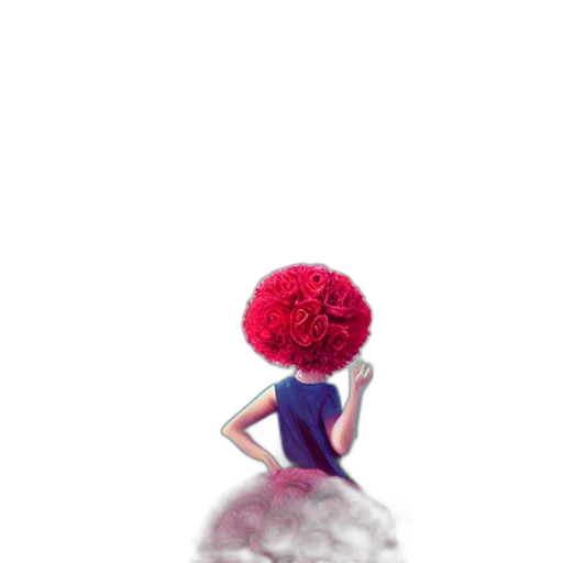 dress, hair, flower, crown transparent PNG cut-out