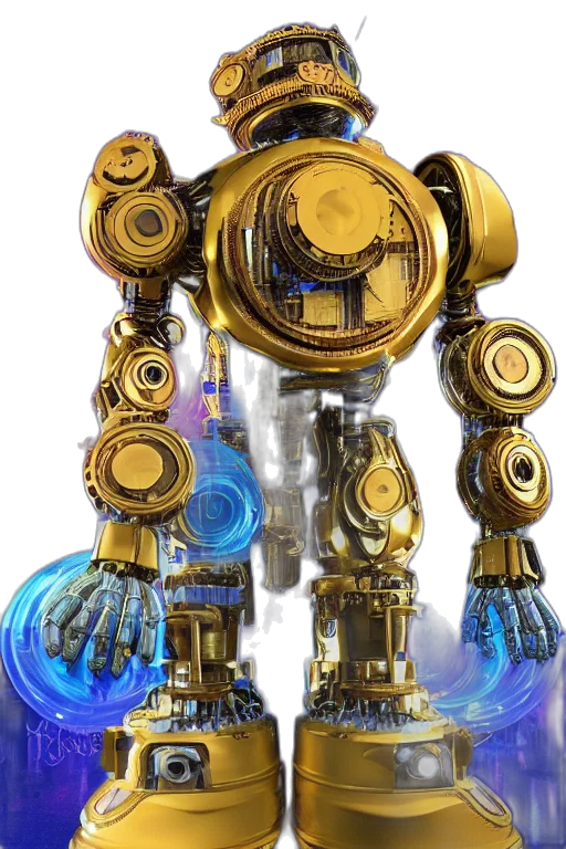 jewelry, robot, weapon, crown, 3d render, concept art, cyberpunk, fantasy art transparent PNG cut-out