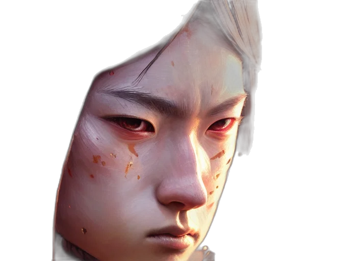 face, staff, mask, creature, photorealistic, concept art, 3d render, fantasy art transparent PNG cut-out