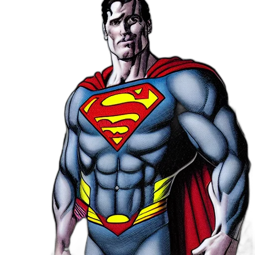 comic book art, concept art, cartoon, photorealistic, portrait, superman, mixed, darkseid transparent PNG cut-out