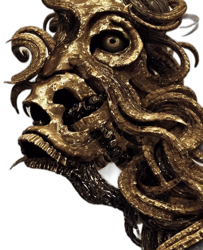 mask, dragon, crown, hair transparent PNG cut-out