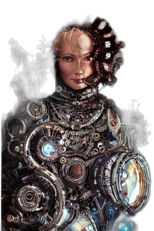 robot, face, jewelry, concept art transparent PNG cut-out