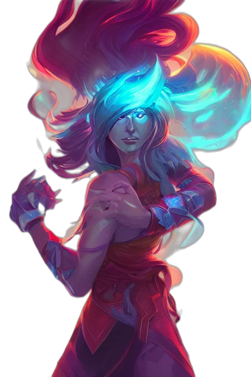 staff, face, dress, fantasy art transparent PNG cut-out