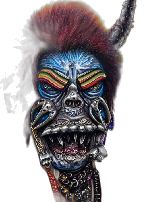 mask, face, creature, photorealistic transparent PNG cut-out