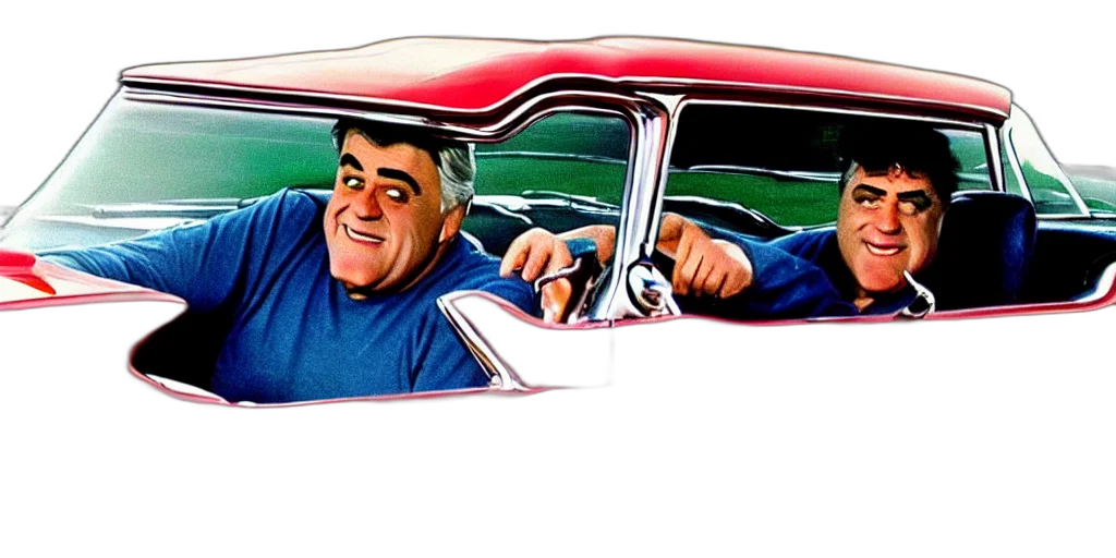 car, cartoon, jay, leno transparent PNG cut-out
