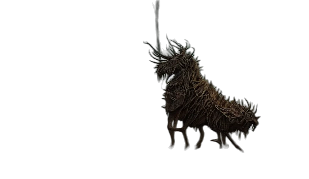 dragon, animal, creature, hair, concept art, 3d render, fantasy art, photorealistic transparent PNG cut-out