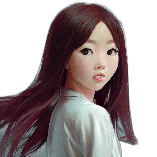 face, hair, robot, dress transparent PNG cut-out