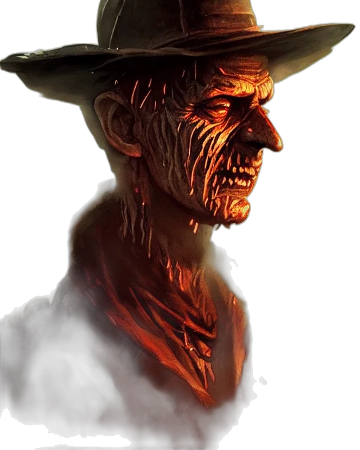 face, mask, hat, creature, concept art, fantasy art, comic book art, photorealistic transparent PNG cut-out