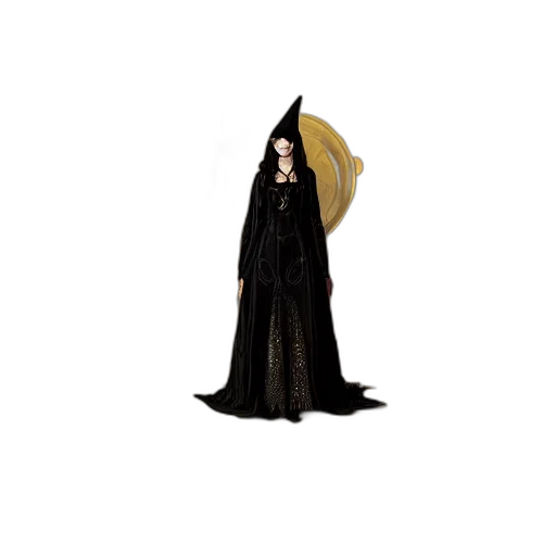 umbrella, dress, hat, staff, concept art, fantasy art, 3d render, pixel art transparent PNG cut-out