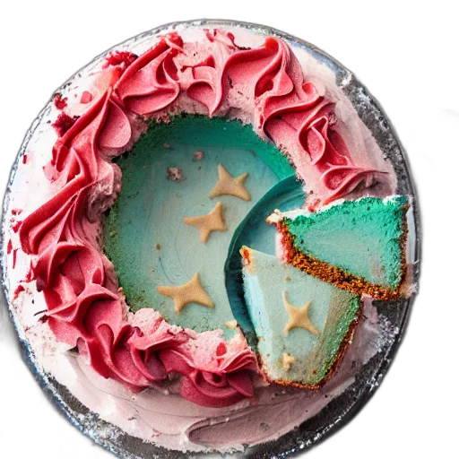 food, crown, hat, 3d render, pastel, mermaid, cake, advertisement transparent PNG cut-out
