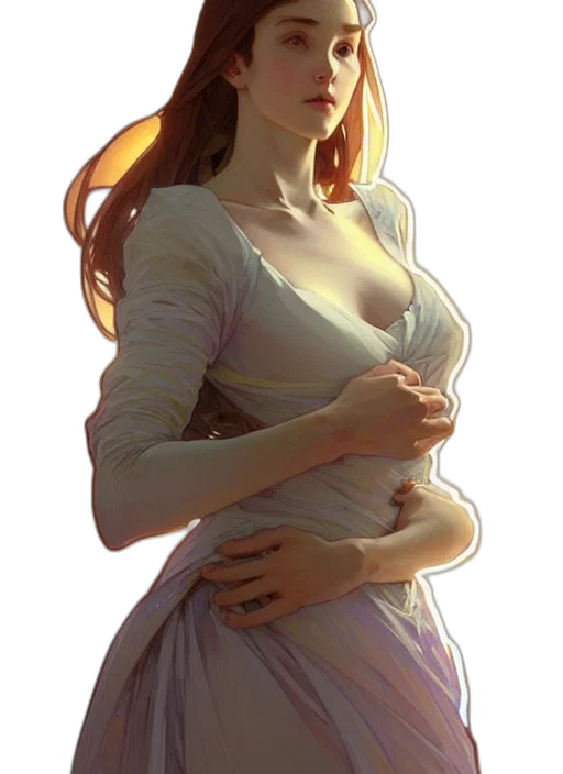 dress, face, staff, crown transparent PNG cut-out