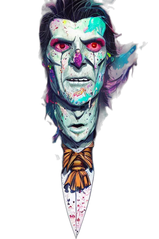 mask, face, creature, staff, concept art, fantasy art, comic book art, pixel art transparent PNG cut-out