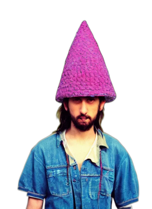 hat, jacket, staff, animal, vaporwave, photorealistic, detailed, color transparent PNG cut-out