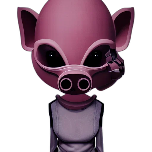 mask, robot, animal, creature, 3d render, concept art, cartoon, cyberpunk transparent PNG cut-out