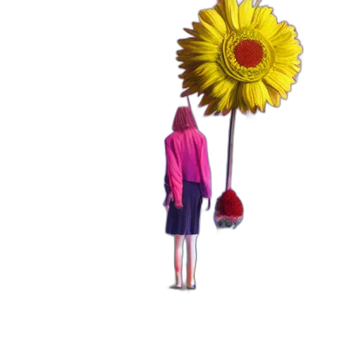 umbrella, flower, staff, dress transparent PNG cut-out