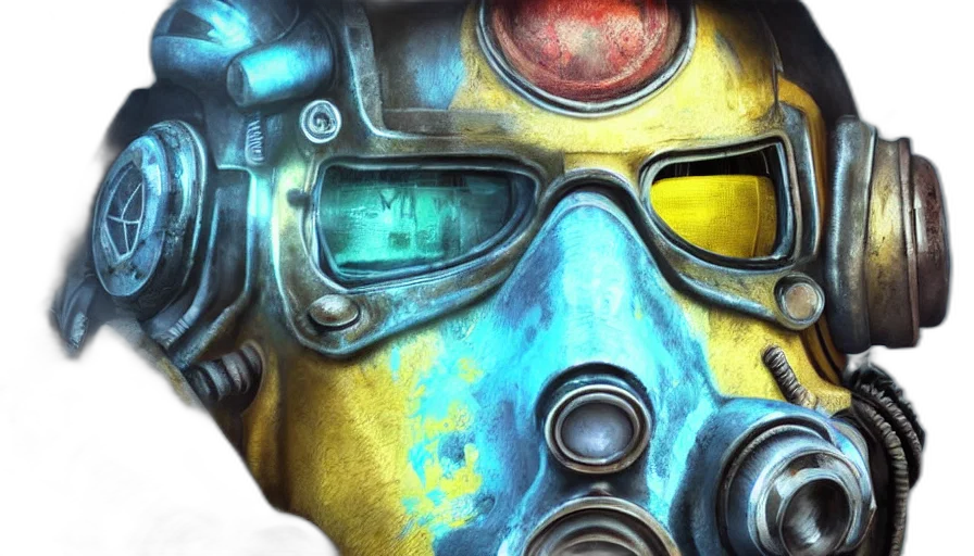 mask, concept art, watercolor, comic book art transparent PNG cut-out