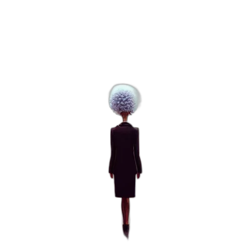 staff, dress, robot, umbrella, pixel art, concept art, 3d render, cartoon transparent PNG cut-out
