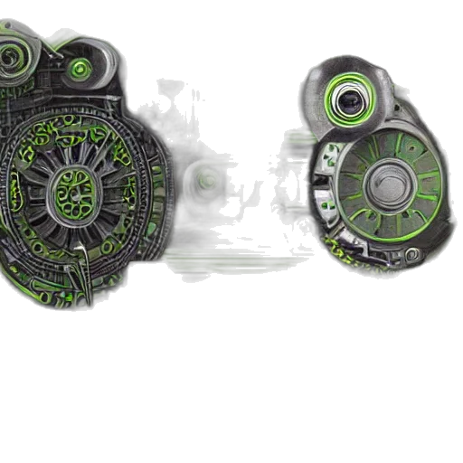 jewelry, 3d render, concept art, photorealistic, green, robot, amid, hugely transparent PNG cut-out