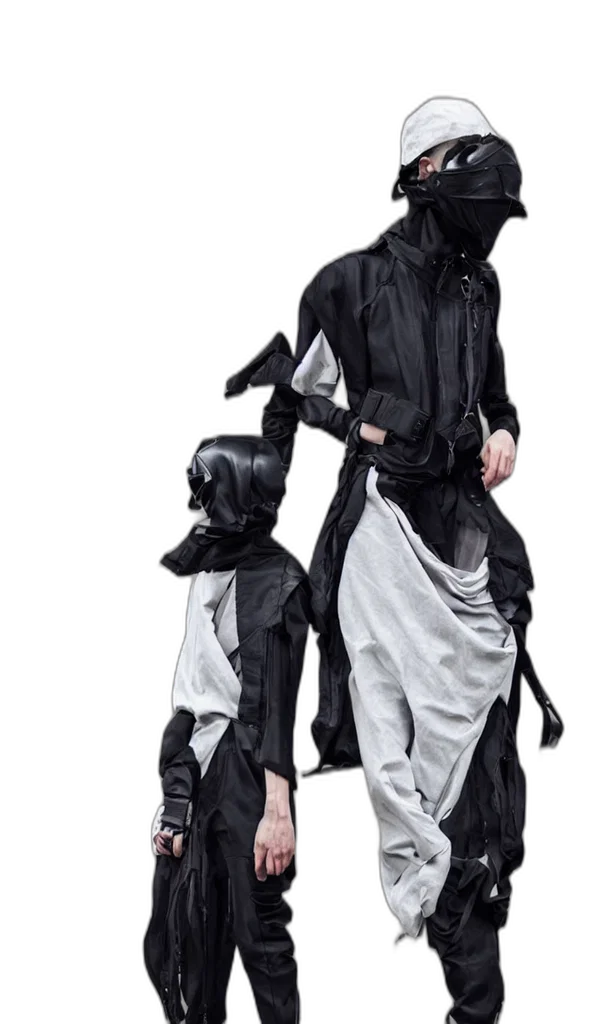 jacket, mask, concept art, cyberpunk transparent PNG cut-out