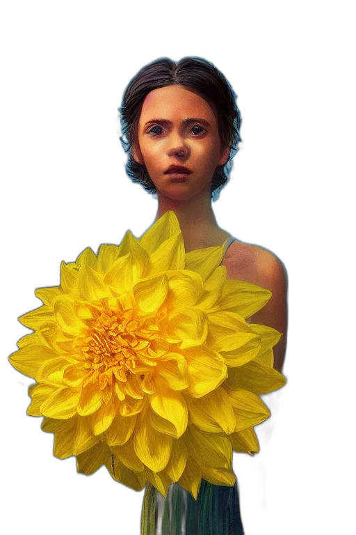 flower, dress, face, crown, photorealistic, oil painting, concept art, pixel art transparent PNG cut-out