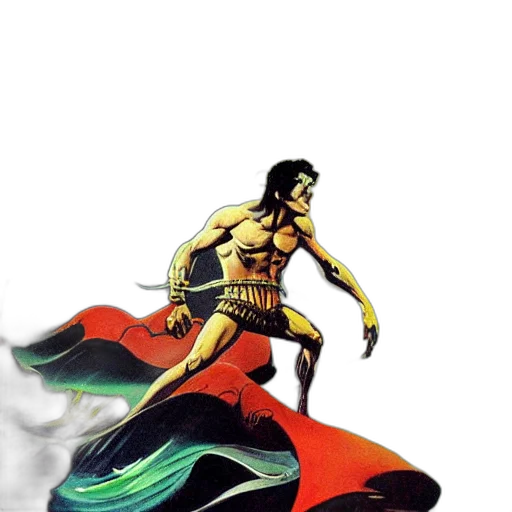 sword, dragon, comic book art, concept art, fantasy art, pixel art, underwater, ween transparent PNG cut-out