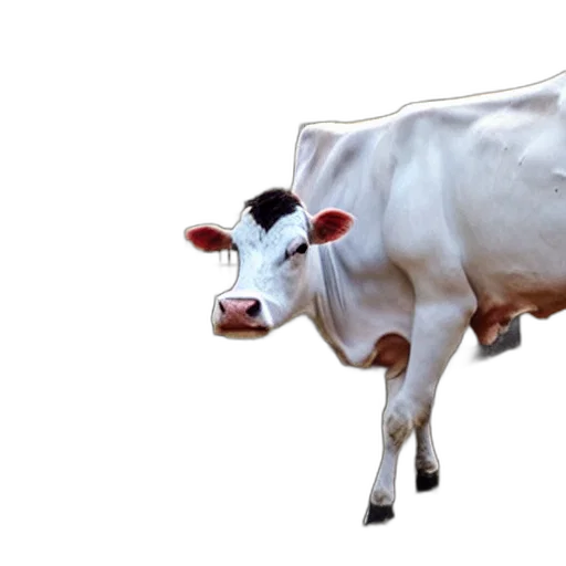 animal, food, creature, photorealistic, 3d render, concept art, cow, escaping transparent PNG cut-out