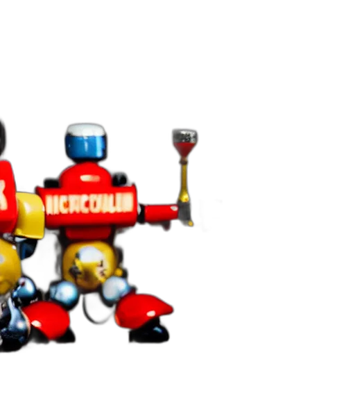 robot, staff, weapon, 3d render transparent PNG cut-out