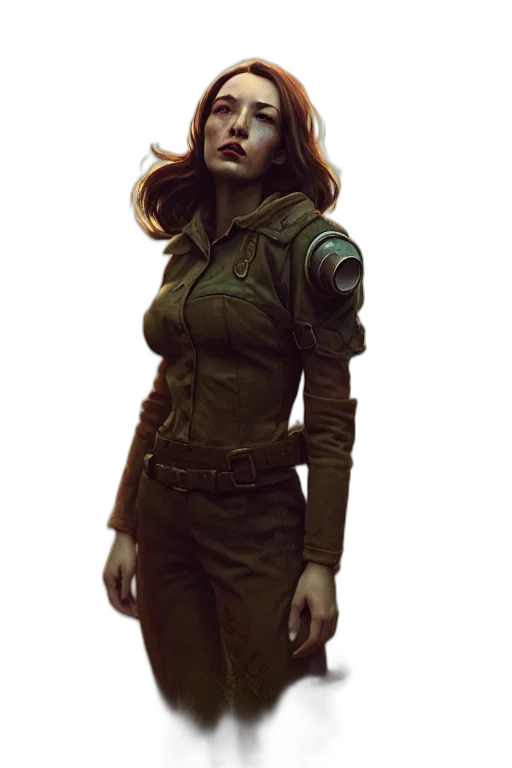 jacket, staff, face, concept art transparent PNG cut-out